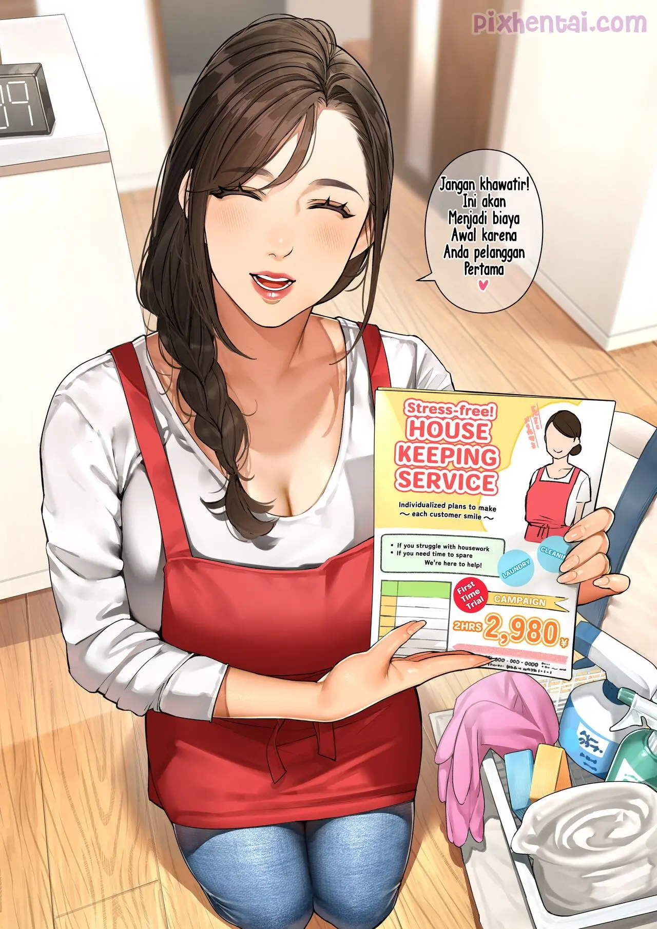 Komik hentai xxx manga sex bokep Housekeeping Service Tergoda Pembantu Bohay 9
